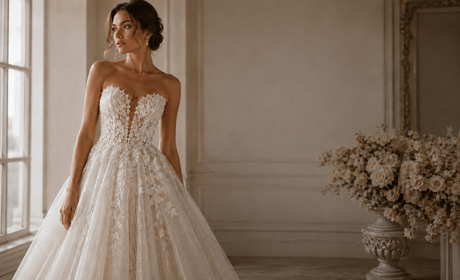 Bride wearing a wedding dress